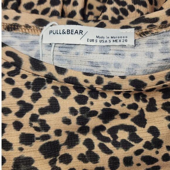 Pull & Bear Leopard Print Tiered Maxi Dress Women’s Size Small - Picture 7 of 11